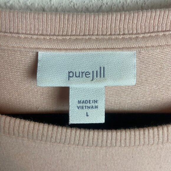 Pure J Jill Size L Pima Cotton Lightweight Layered Shirt Top Ballet Pink Soft - Picture 5 of 5